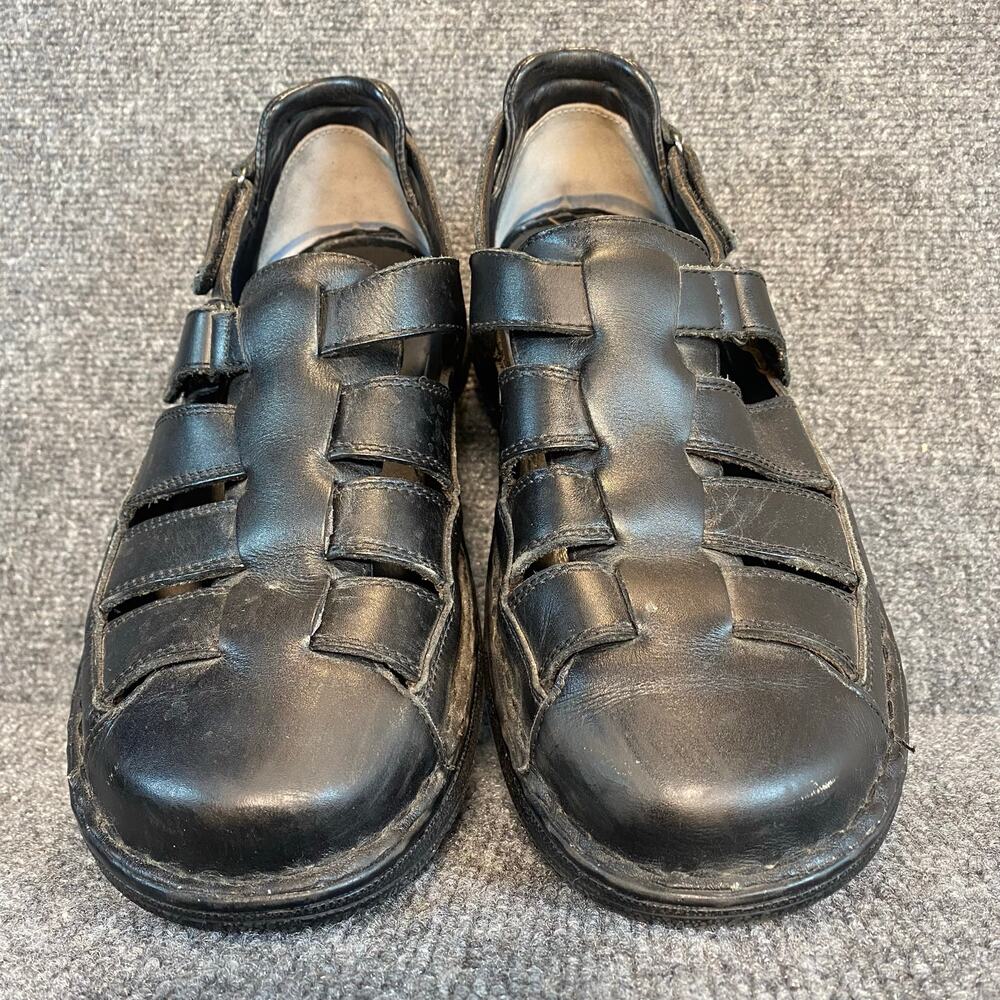 Drew Men 10W Black Leather Springfield Fisherman Sandals Orthopedic Casual Shoes